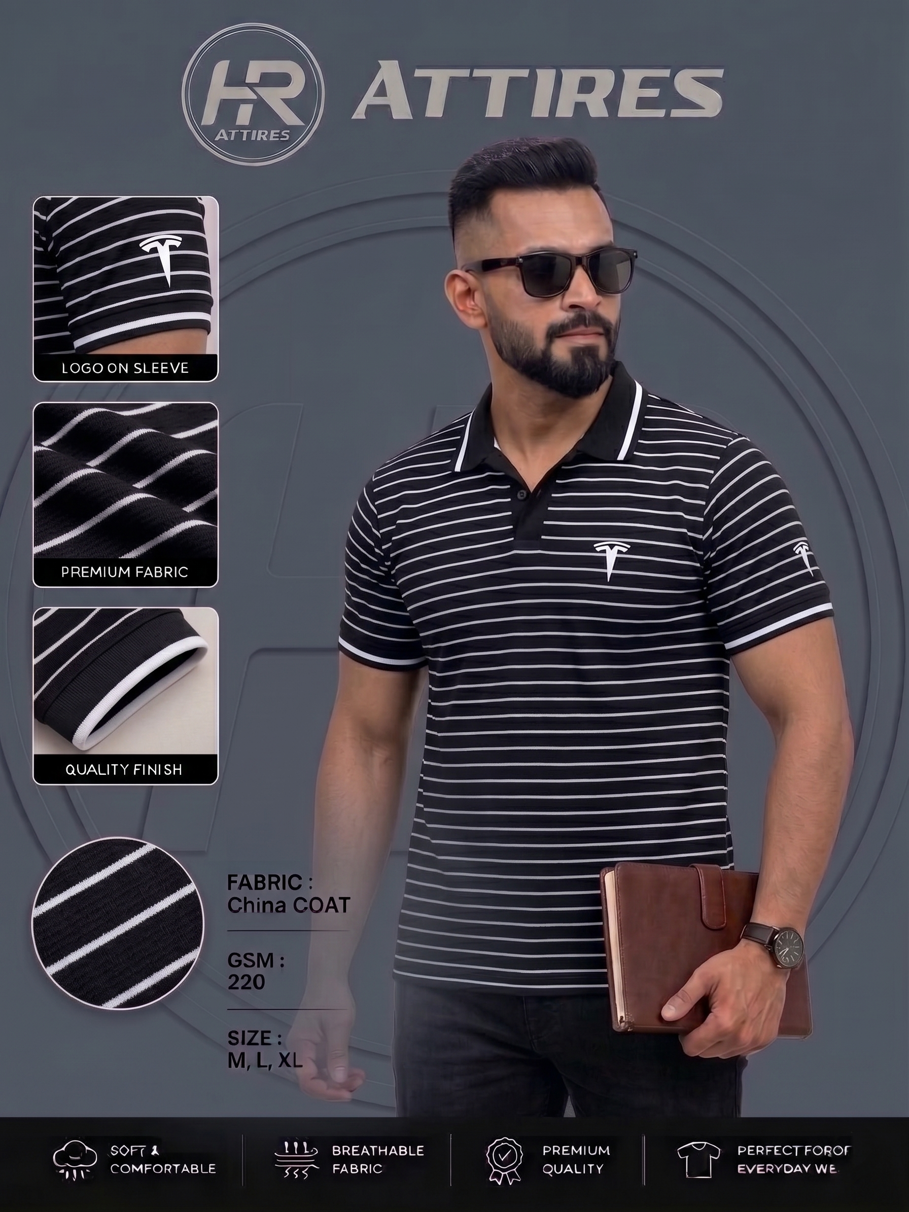 Gemini_Generated_Image_uusn9buusn9buusn Mens Polo T-shirt Tesla Black - Image 1