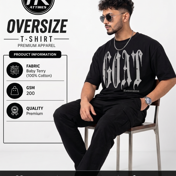 GOAT Drop Shoulder T-shirt Black