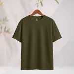 Men’s Drop Shoulder Solid Olive colour T-shirt